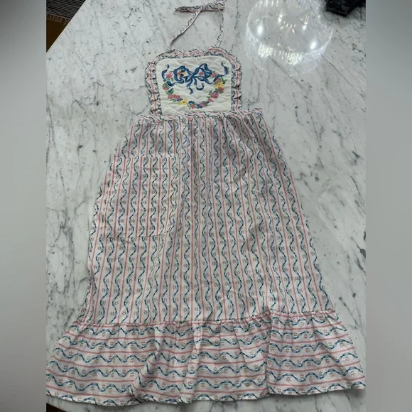 EXCELLENT Vintage 1980s Apron Kitchen T&CL Baking Cooking Pink Blue RARE - Picture 1 of 6